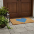 24" X 48" Brown And Blue Heart Outdoor Coir Door Mat