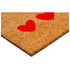 12" X 24" Brown And Red Three Hearts Outdoor Coir Door Mat