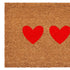 12" X 24" Brown And Red Three Hearts Outdoor Coir Door Mat