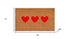 12" X 24" Brown And Red Three Hearts Outdoor Coir Door Mat