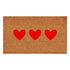 12" X 24" Brown And Red Three Hearts Outdoor Coir Door Mat