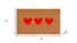 12" X 24" Brown And Red Three Hearts Outdoor Coir Door Mat