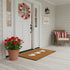 12" X 24" Brown And White Three Hearts Outdoor Coir Door Mat