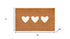 12" X 24" Brown And White Three Hearts Outdoor Coir Door Mat