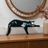 6" Black Resin Cat Hand Painted Figurine