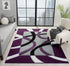 Abstract 3D Wave Lined Carved Modern Area Rug - Multicolor