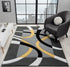 Abstract 3D Wave Lined Carved Modern Area Rug - Multicolor