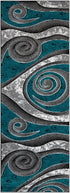 3D Spiral Swirls Modern Area Rug- Multicolor
