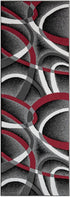 Grey, Black, White Modern Abstract Area Rug