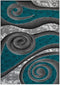3D Spiral Swirls Modern Area Rug- Multicolor