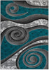 3D Spiral Swirls Modern Area Rug- Multicolor