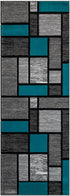Black, Grey, and Multicolor 3D Carved Modern Area Rug