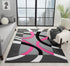 Abstract 3D Wave Lined Carved Modern Area Rug - Multicolor