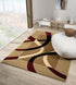 Abstract 3D Wave Lined Carved Modern Area Rug - Multicolor