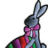 24" White Pink Green And Red Plastic Rabbit Tabletop Sculpture with LED