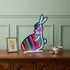 24" White Pink Green And Red Plastic Rabbit Tabletop Sculpture with LED