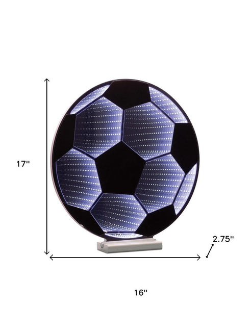 17" Brown Plastic Soccer Tabletop Sculpture with LED