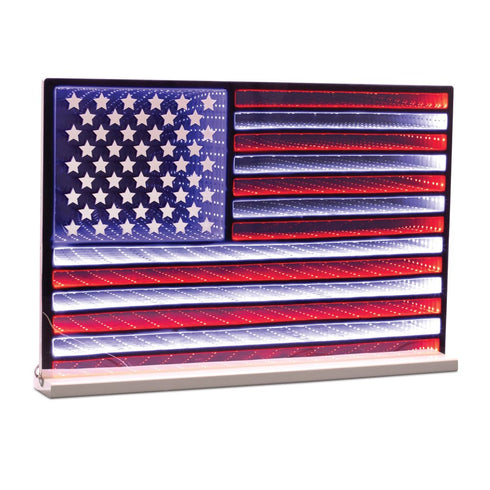 2" Red White And Blue Plastic Tabletop Sculpture with LED