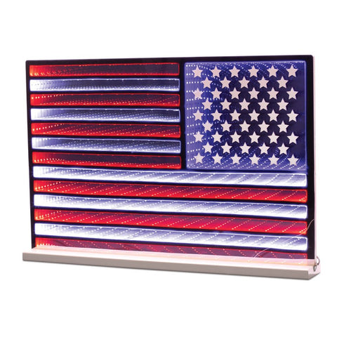 2" Red White And Blue Plastic Tabletop Sculpture with LED