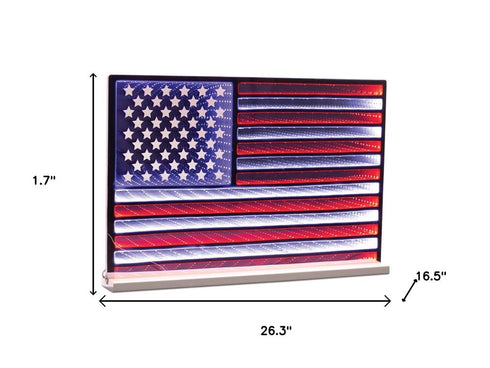 2" Red White And Blue Plastic Tabletop Sculpture with LED