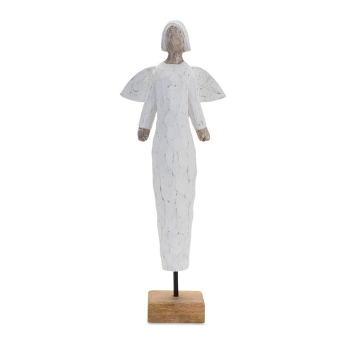 19" White And Brown Iron Figurine