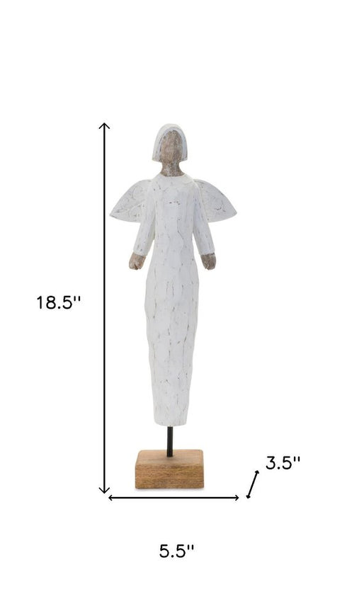 19" White And Brown Iron Figurine