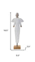19" White And Brown Iron Figurine