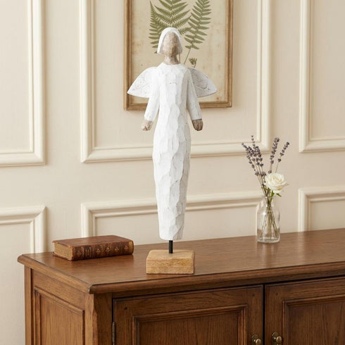 19" White And Brown Iron Figurine