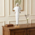 19" White And Brown Iron Figurine