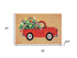 24" X 36" Brown And Red Floral Outdoor Coir Door Mat