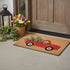 24" X 36" Brown And Red Floral Outdoor Coir Door Mat