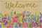 18" X 30" Brown Green And Pink Floral Welcome Outdoor Coir Door Mat