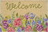 18" X 30" Brown Green And Pink Floral Welcome Outdoor Coir Door Mat