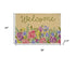 18" X 30" Brown Green And Pink Floral Welcome Outdoor Coir Door Mat