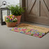 18" X 30" Brown Green And Pink Floral Welcome Outdoor Coir Door Mat