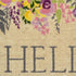 30" X 48" Brown Gray And Purple Floral Hello Outdoor Coir Door Mat