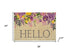 30" X 48" Brown Gray And Purple Floral Hello Outdoor Coir Door Mat
