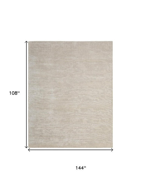 9' X 12' White Hand Woven Area Rug