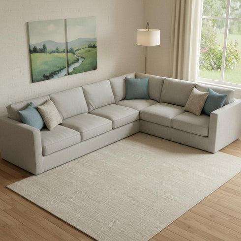 9' X 12' White Hand Woven Area Rug