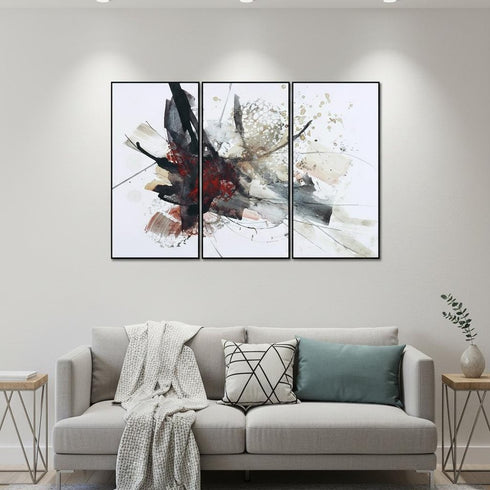 Set Of Three Freya Black Framed Minimalistic Wall Art