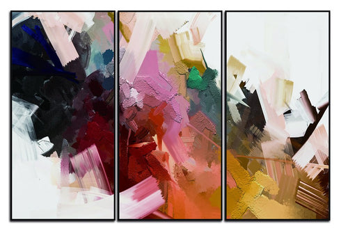 Set Of Three Luz Black Framed Wall Art