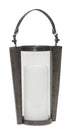 14" Brown Ornate Metal Tabletop Hurricane Candle Holder