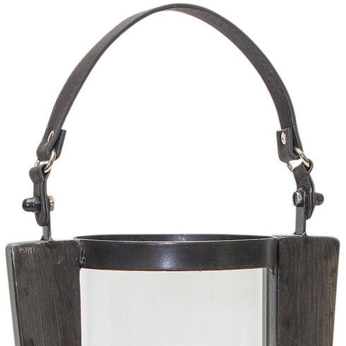 14" Brown Ornate Metal Tabletop Hurricane Candle Holder