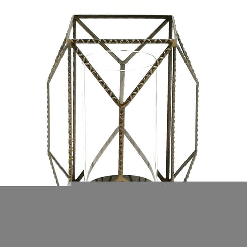 10" Gold Ornate Iron Tabletop Hurricane Candle Holder