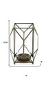 10" Gold Ornate Iron Tabletop Hurricane Candle Holder