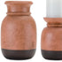 Set of Two Black Abstract Ceramic Tabletop Pillar Candle Holders