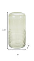 10" Green Distressed Abstract Glass Tabletop Pillar Candle Holder