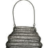 12" Black Abstract Iron Tabletop Lantern Candle Holder
