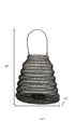 12" Black Abstract Iron Tabletop Lantern Candle Holder