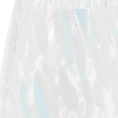 Set of Four Blue Distressed Abstract Glass Tabletop Pillar Candle Holders